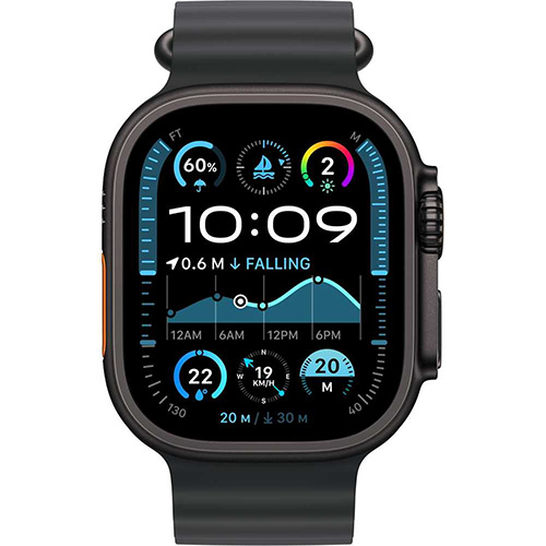 Apple Watch Ultra 2 GPS + Cellular 49mm Black Titanium Case with Black Ocean Band - Image 2