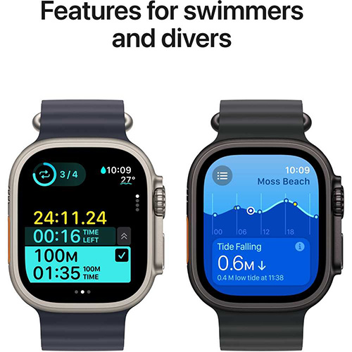 Apple Watch Ultra 2 GPS + Cellular 49mm Black Titanium Case with Black Ocean Band - Image 5