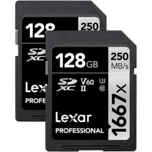 Lexar Professional 1667x 128GB (2-Pack) SDXC UHS-I Memory Cards