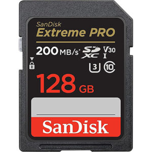 SanDisk 128GB Extreme PRO SDXC UHS-I Memory Card - C10, U3, V30, 4K UHD, SD Card