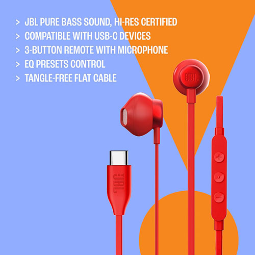 JBL Tune 305C Wired USB-C In Ear Headphones