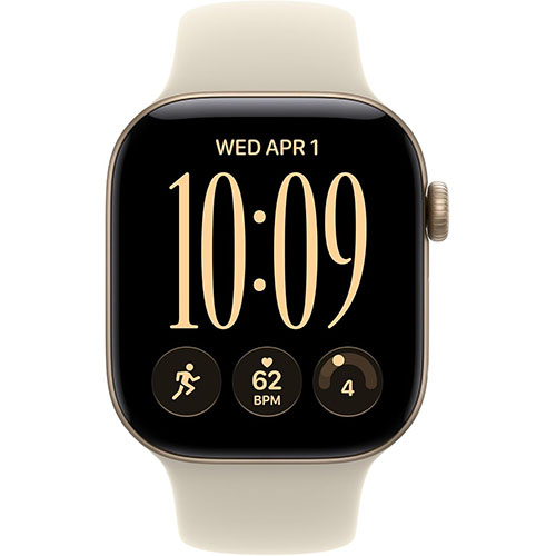 Apple Watch Series 12 GPS, 42mm Light Gold Aluminum Case with Sand Sport Band – S/M