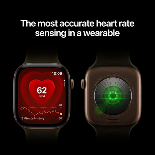 Apple Watch Series 12 GPS, 42mm Light Gold Aluminum Case with Sand Sport Band – S/M